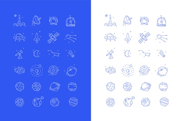 space vector icon set