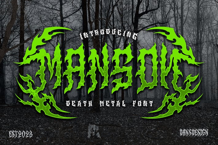 Manson Modern Blackletter Metal Horror Font 