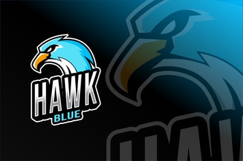 Hawk Blue Esport Logo Template