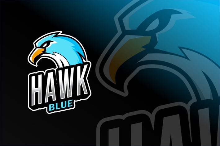 Hawk Blue Esport Logo Template
