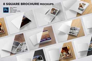 Square Brochure Mockups