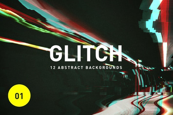 Glitch - 12 Abstract Backgrounds