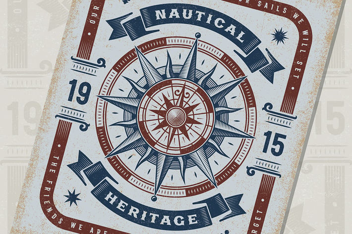 Vintage Nautical Heritage Typography
