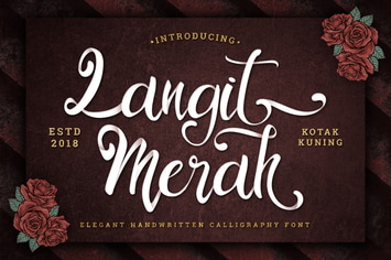 Langit Merah - Handwritten Calligraphy Font