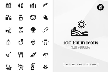 100 Farm minimal icons