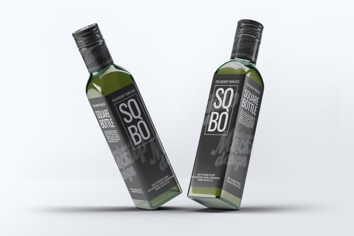 Square Glass Bottle Mock-Up v.1