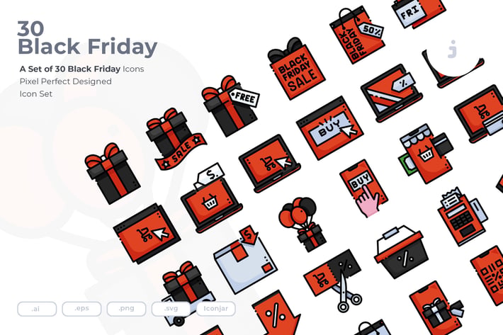 30 Black Friday Icons