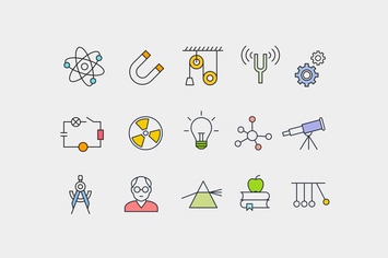 15 Physics Concept Icons