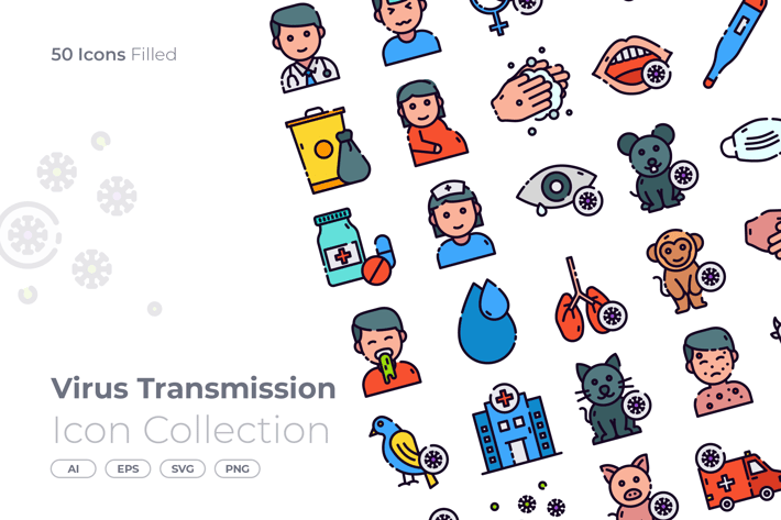 Virus Transmission Filled Icon