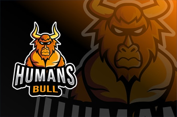 Humans Bull Esport Logo Template
