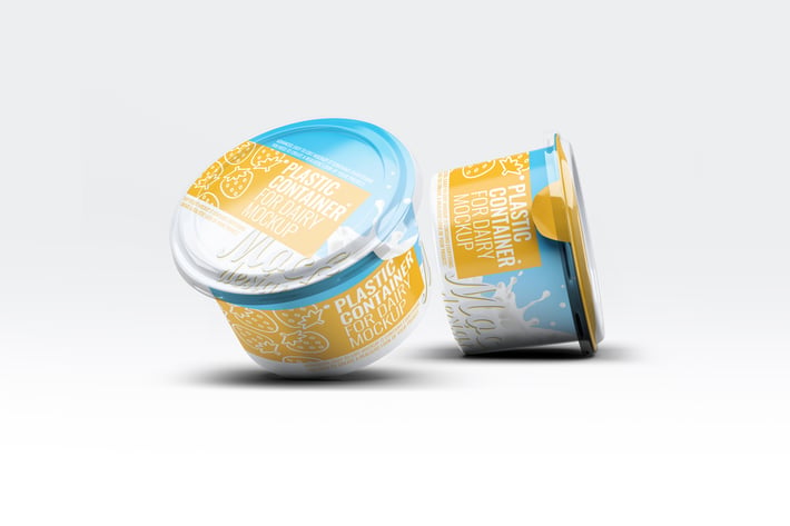 Plastic Container for Dairy Mock-Up