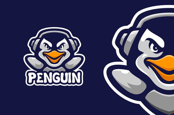 The Penguin Mascot Character Logo Template
