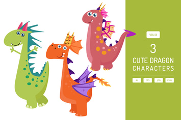 Cute Dragon Characters Vol.13