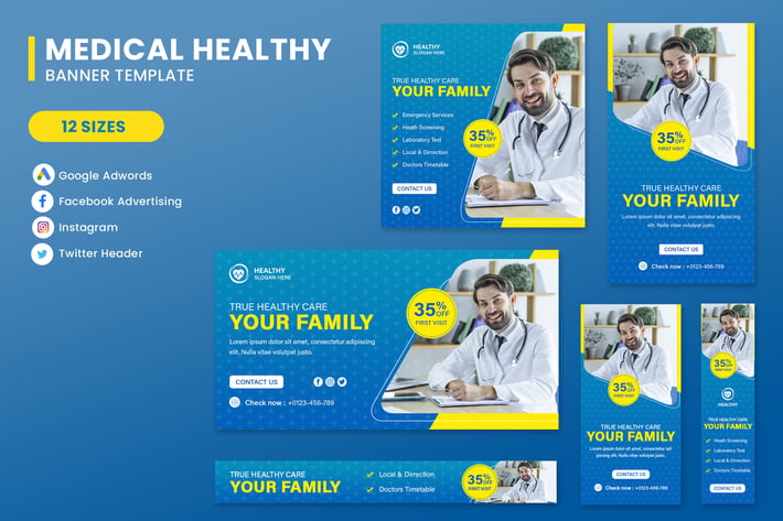 Health Care Banner Set Template