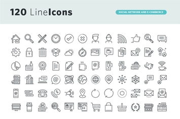 Thin Line Icons Set