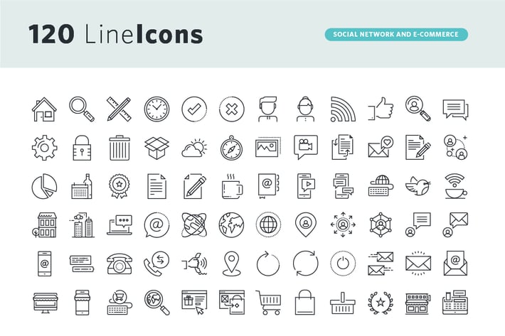 Thin Line Icons Set