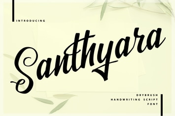 Santhyara | Drybrush Handwriting Script Font