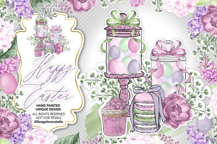 Happy Easter purple design