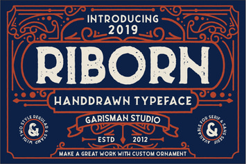 Riborn | Retro Rough Font
