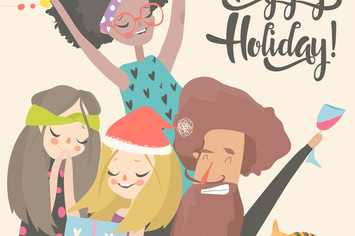 Happy people celebrate an important event. Joyful 