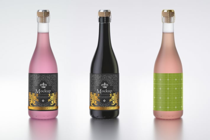Wine Bottle Colored Mockup