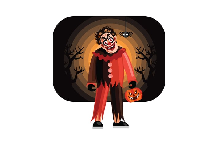 Halloween Evil Clown Character