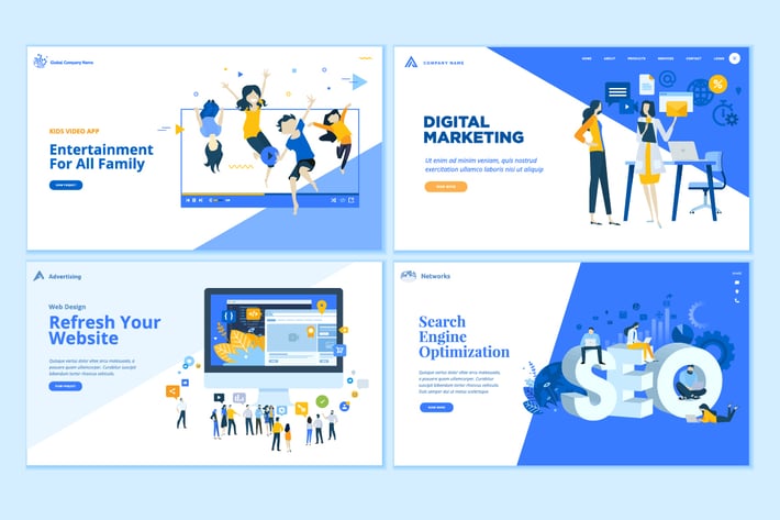 Set of Business Web Page Design Templates