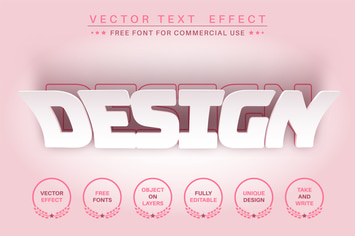 Cut paper - editable text effect, font style