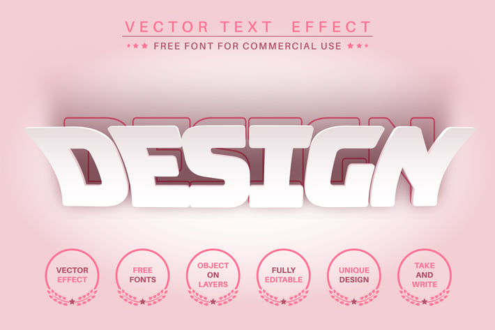 Cut paper - editable text effect, font style