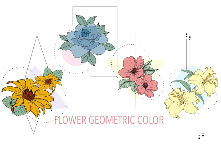 Flower Geometric Hand Drawn