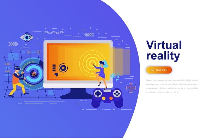 Virtual Reality Modern Flat Concept