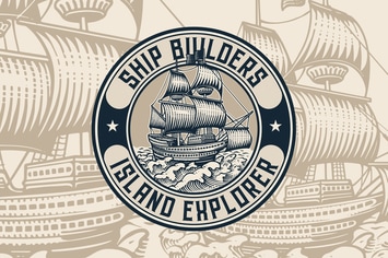 Vintage Ship Badge Logo Template