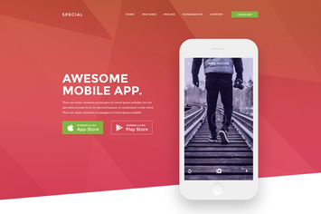 App Landing Page Psd Template