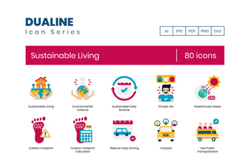 80 Sustainable Living Icons