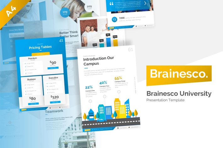 Brainesco Portrait Education PowerPoint Template