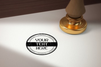 Rubber stamp logo - mockup template