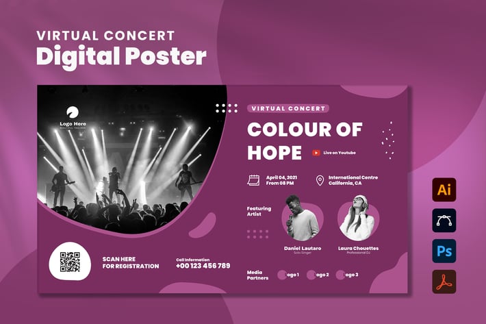 Virtual Concert Digital Poster