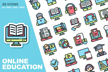 Online Education Icon Set