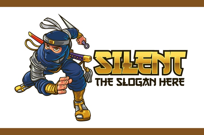 Cartoon Ninja Character Mascot Logo