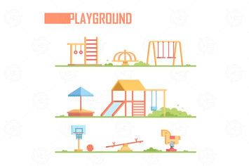 Set of vector playground elements