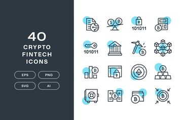 40 Crypto Fintech Icons