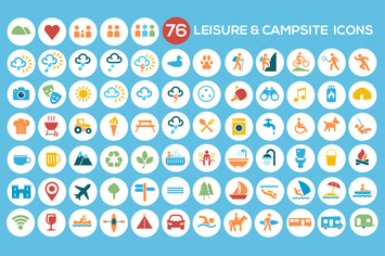 Camping, Leisure & Tourism Icon Set