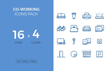 Coworking icons pack