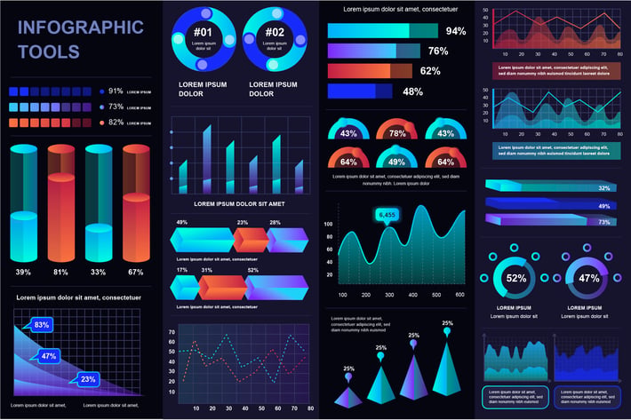 Dark Infographics Template Pack