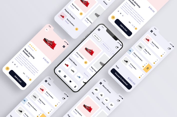 Shoes Fashion E-commerce App UI Kit Pack