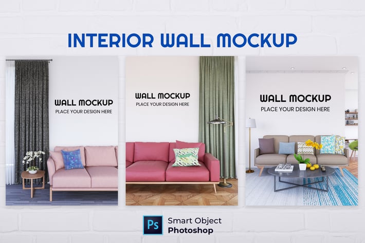 Living Room Wall Mockup