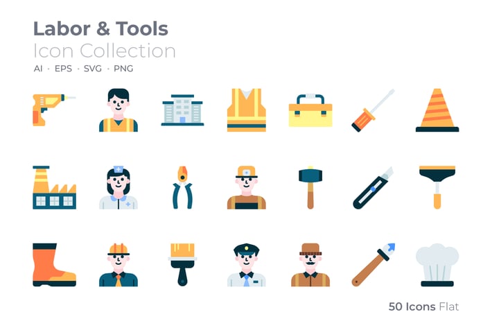 Labor and Tools Color Icon