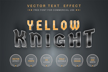 Yellow Knight  - editable text effect,  font style