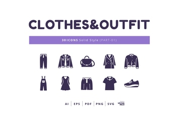 30 Icons Clothes&Outfit Part-01 Solid Style