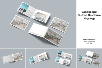Landscape Bifold Brochure Mockup
